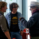 Steven Spielberg on the set of Ready Player One with Simon Pegg and Mark Rylance.
